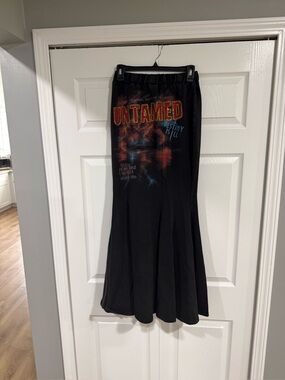 Untamed Graphic Black Maxi Skirt